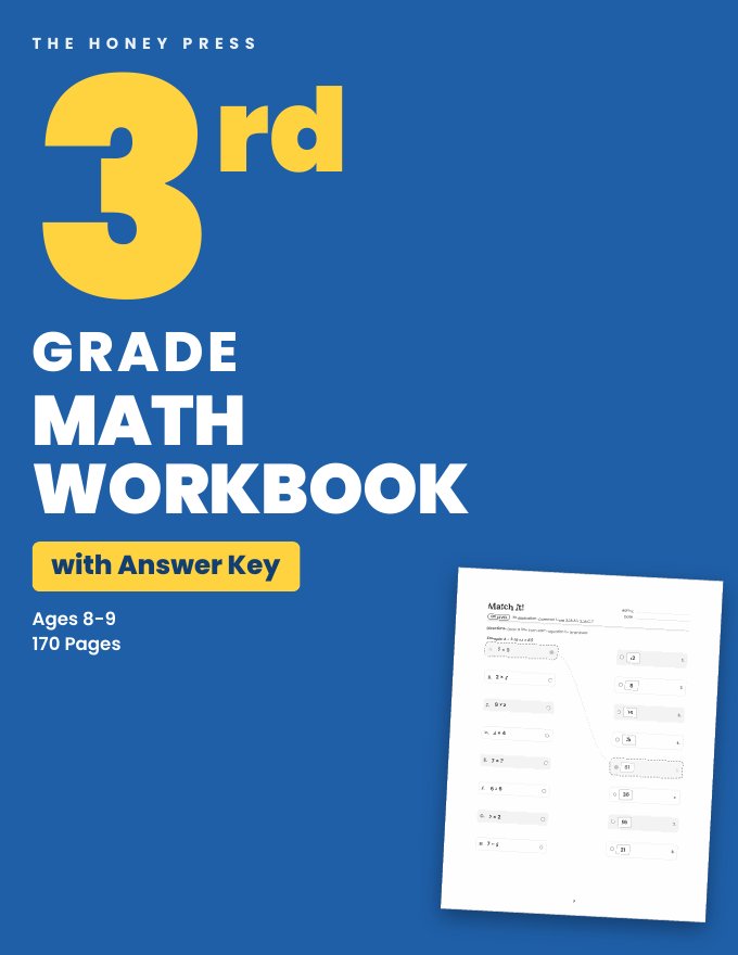 Front cover of the 3rd Grade Math Workbook with Answer Key