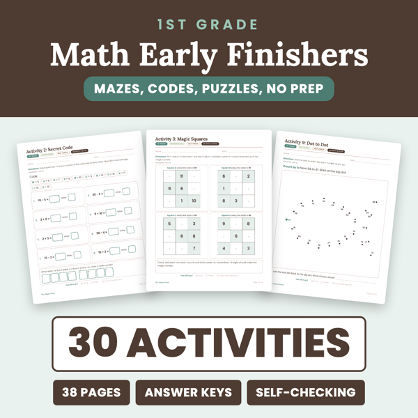 Cover of 1st Grade Math Early Finishers