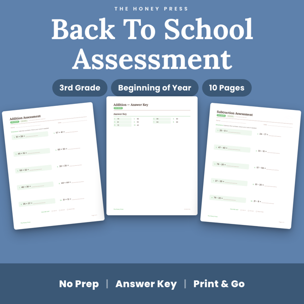 Cover of Going Into 3rd Grade Math Assessment