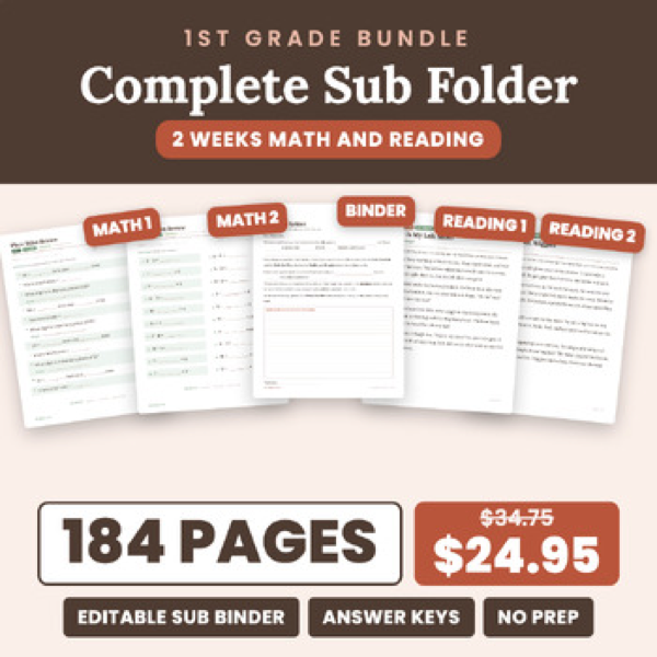 Cover of Emergency Sub Plans 1st Grade