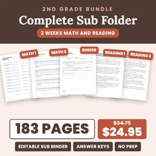 Cover of Emergency Sub Plans 2nd Grade