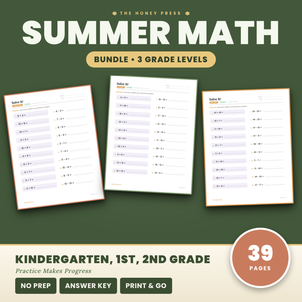 Cover of Summer Math Review BUNDLE