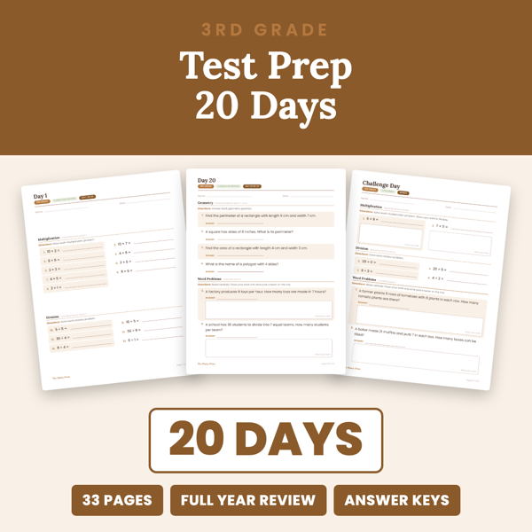 Cover of 3rd Grade Math Test Prep