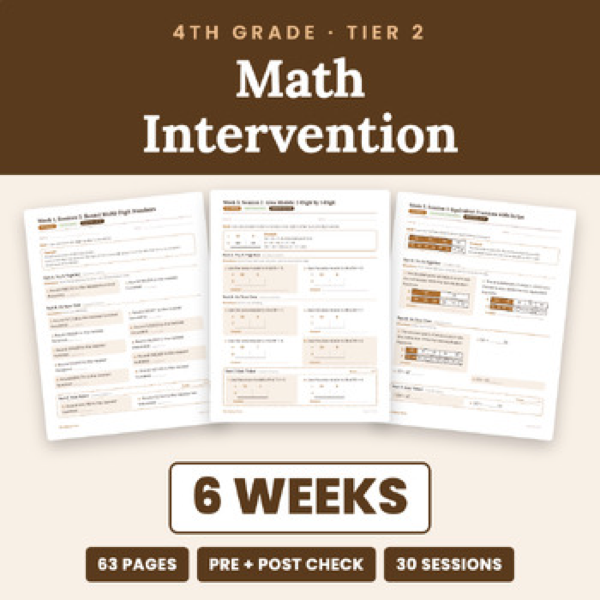 Cover of 4th Grade Math Intervention