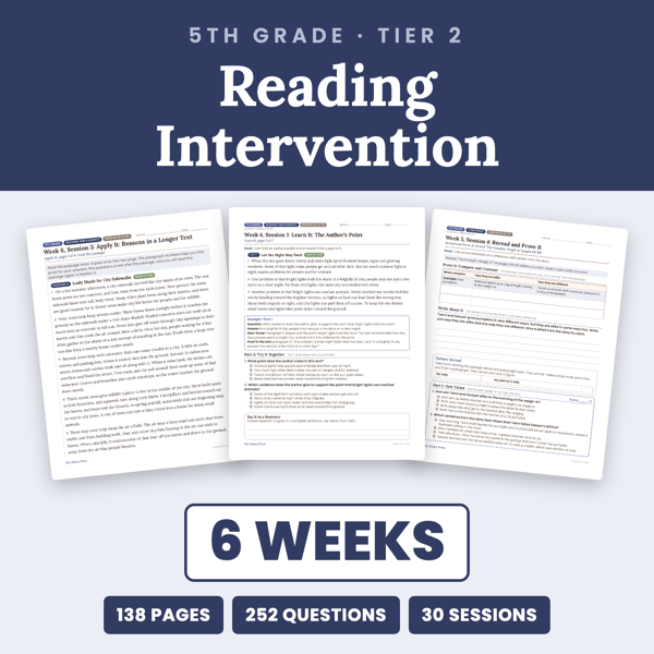 Cover of 5th Grade Reading Intervention