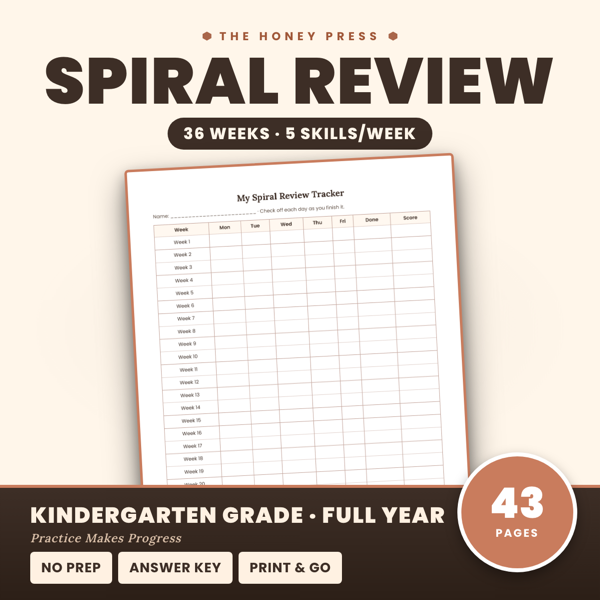 Cover of Kindergarten Math Weekly Homework